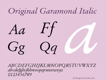 Original Garamond Italic Version 003.001图片样张