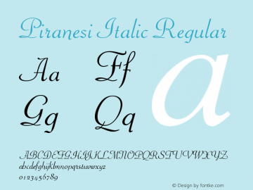 Piranesi Italic Regular Version 003.001图片样张