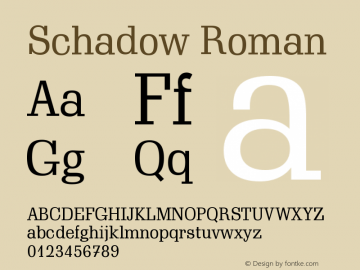 Schadow Roman Version 003.001 Font Sample