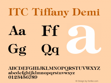 ITC Tiffany Demi Version 003.001 Font Sample