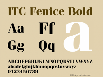 ITC Fenice Bold Version 003.001图片样张