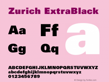Zurich ExtraBlack Version 003.001图片样张