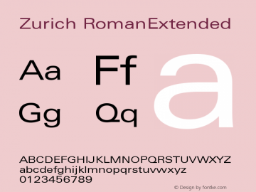 Zurich RomanExtended Version 003.001图片样张