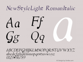 NewStyleLight RomanItalic Version 1.00图片样张