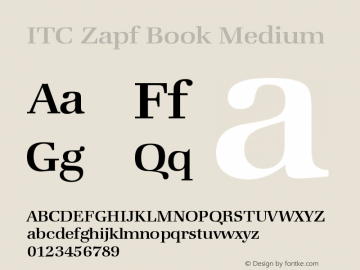 ITC Zapf Book Medium Version 2.0-1.0图片样张