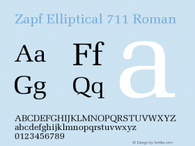 Zapf Elliptical 711 Roman Version 003.001 Font Sample