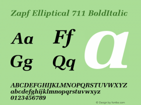 Zapf Elliptical 711 BoldItalic Version 003.001图片样张