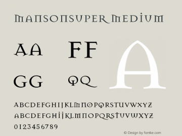 MansonSuper Medium Version 001.000 Font Sample