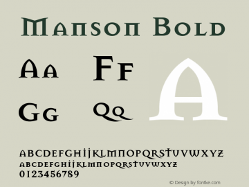 Manson Bold Version 001.000 Font Sample