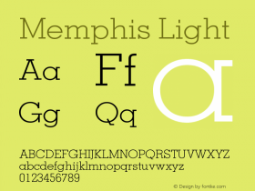 Memphis Light Version 001.001 Font Sample