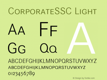 CorporateSSC Light Version 001.004 Font Sample