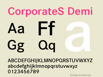 CorporateS Demi Version 001.004 Font Sample