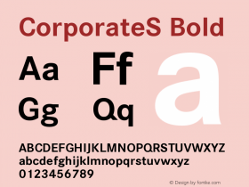 CorporateS Bold Version 001.004 Font Sample