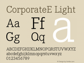 CorporateE Light Version 001.004 Font Sample