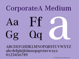 CorporateA Medium Version 001.004 Font Sample