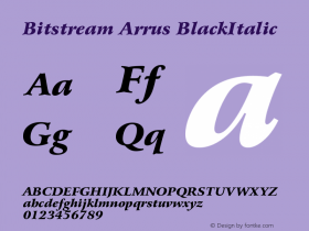 Bitstream Arrus BlackItalic Version 003.001图片样张