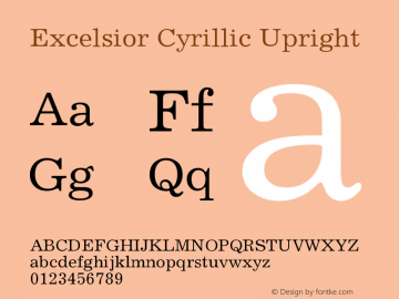 Excelsior Cyrillic Upright Version 001.000图片样张