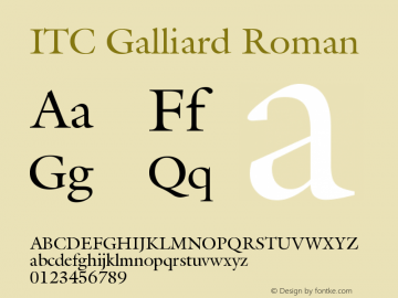 ITC Galliard Roman Version 003.001图片样张