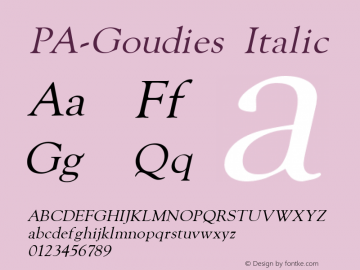 PA-Goudies Italic Version 1.0 Font Sample