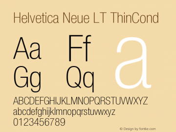 Helvetica Neue LT ThinCond Version 006.000图片样张