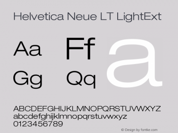 Helvetica Neue LT LightExt Version 006.000 Font Sample