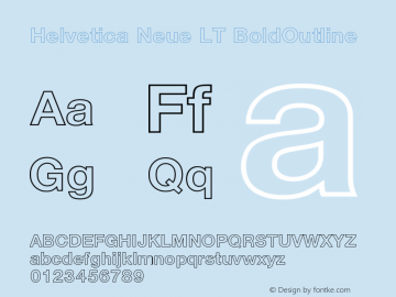 Helvetica Neue LT BoldOutline Version 006.000图片样张