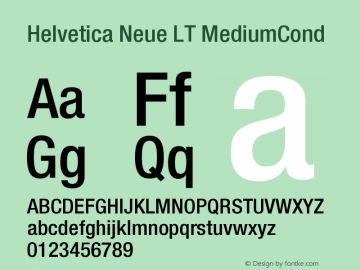 Helvetica Neue LT MediumCond Version 006.000图片样张