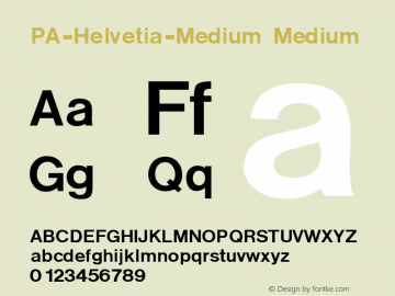 PA-Helvetia-Medium Medium Version 1.0图片样张