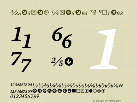 Mercury Numeric G4 Italic Version 001.000 Font Sample