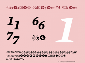 Mercury Numeric G4 Italic Version 001.000 Font Sample