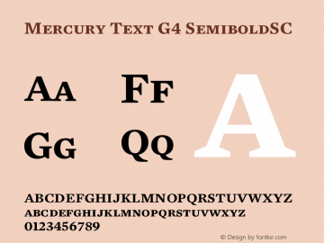 Mercury Text G4 SemiboldSC Version 001.000图片样张