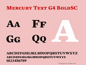 Mercury Text G4 BoldSC Version 001.000图片样张