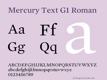 Mercury Text G1 Roman Version 001.000图片样张