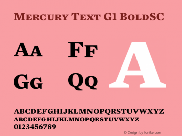 Mercury Text G1 BoldSC Version 001.000 Font Sample