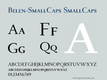 Belen-SmallCaps SmallCaps Version 001.000 Font Sample