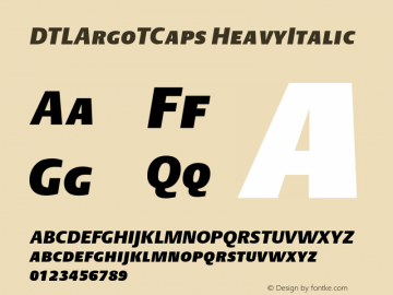 DTLArgoTCaps HeavyItalic Version 001.000 Font Sample