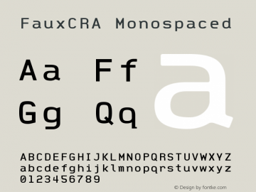 FauxCRA Monospaced Version 001.000图片样张