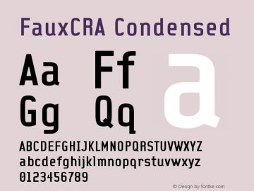 FauxCRA Condensed Version 001.000 Font Sample