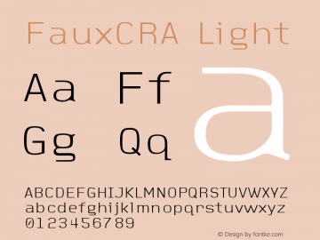 FauxCRA Light Version 001.000 Font Sample