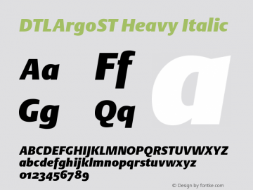 DTLArgoST Heavy Italic Version 001.000图片样张