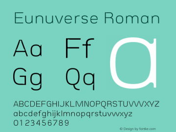 Eunuverse Roman Version 001.000 Font Sample