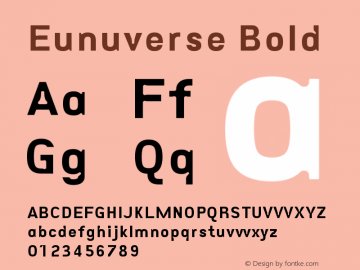 Eunuverse Bold Version 001.000 Font Sample