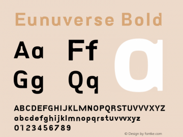 Eunuverse Bold Version 001.000 Font Sample