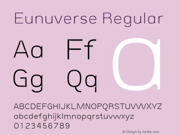 Eunuverse Regular Version 001.000 Font Sample