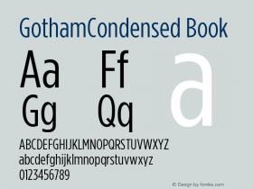 GothamCondensed Book Version 001.000 Font Sample