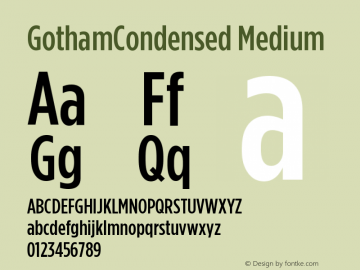 GothamCondensed Medium Version 001.000图片样张