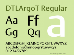DTLArgoT Regular Version 001.000 Font Sample