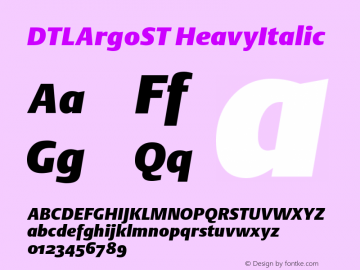 DTLArgoST HeavyItalic Version 001.000图片样张