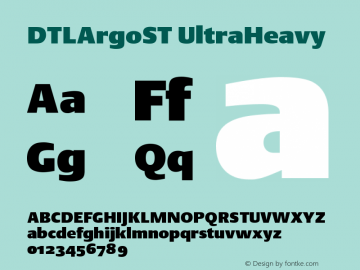 DTLArgoST UltraHeavy Version 001.000 Font Sample