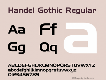 Handel Gothic Regular Version 2.0-1.0图片样张